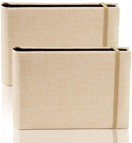 2 Pack Flip Photo Albums 6x4, Slip in Small Photograph Album Books, Beige | 200 Pockets in Total, for Birthday Wedding Family Travel Portrait Picture