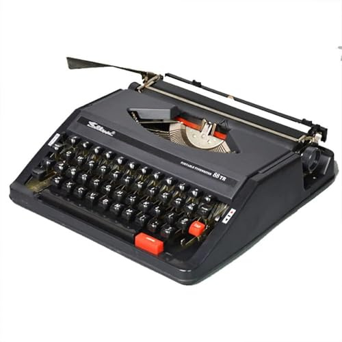 Manuell skrivmaskin, mekanisk gammaldags skrivmaskin, lätt att använda, klassisk nostalgisk bärbar retro-skrivmaskin på engelska, present till författare och samlare(Black)