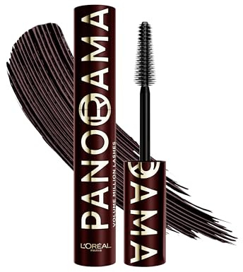 L’Oréal Paris Panorama Chromatic Mascara, Intensive Farbe, 24h Halt, Panorama-Volumen von Winkel zu Winkel, Für definierte und volle Wimpern, Farbe: Brun Leather (Braun)