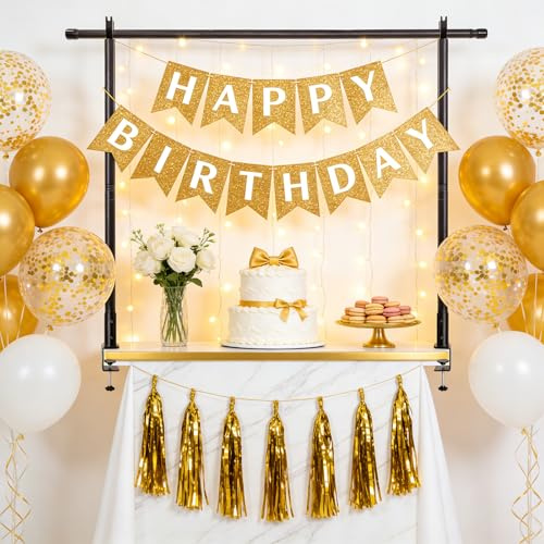 Barra decorativa para mesa, barra de mesa, barra decorativa con pinzas, estructura ajustable de 72 a 268 cm, marco de mesa decorativo para bodas, cumpleaños, decoraciones navideñas