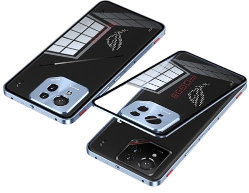 Wigento Für Asus ROG Phone 9/9 Pro Snap Metall Rahmen Mattierte Handy Hülle Cover Blau