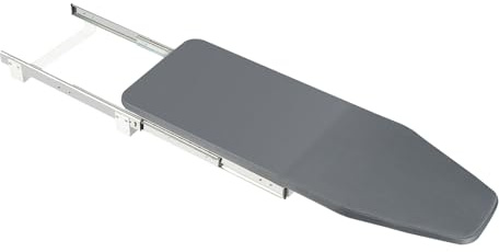 Vikbar strykbräda för skåp – infällbar strykbräda med 180° rotation, tysta hjul och avtagbart överdrag, lastkapacitet 45 kg, perfekt för små lägenheter, (80 x 29,5 x 12 cm utvikt)