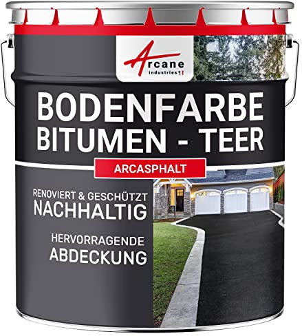 ARCANE INDUSTRIES Vernice per Asfalto - ARCASPHALT - 3,75 kg (Fino a 7,5 m² in 2 Strati) Nero