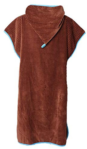 Tubayia Unisex Surf Poncho med huva, badhandduk omklädningsbadrock omklädningshjälp för män, kvinnor (brun)