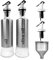 OKEO Oil Dispenser Bottle Set 2PC Stainless Steel & Glass 320ml Oil Bottle, Olive Oil Bottle, Olive Oil Pourer Drip Free, Easy Pour, 2 Extra Spout Caps, Stainless Steel Funnel