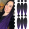 Silk-co 50cm-Capelli Finti per Treccine Africane Extension 6 Pezzi Finta Treccia Capelli Lunghi Colorati Extension-Nero Scuro a Viola Scuro
