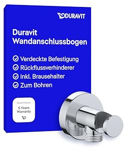 Duravit Universal wall Outlet, Shower Holder, Round wall Connection Elbow, Chrome