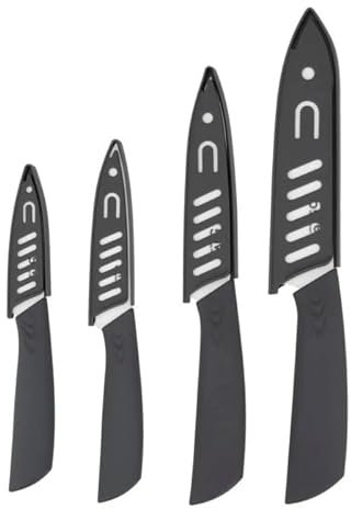 Paris Prix FIVE Simply Smart - Lot de 4 Couteaux en Céramique Zirco 33cm Gris