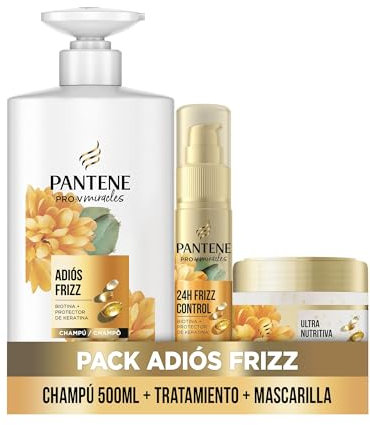 Pantene Frizz Control Con Biotina Y Complejo De Keratina Champú 500ml + Mascarilla Pelo 300ml + Serum Pelo Sin Aclarado 70ml