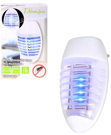 Deluxa Garden Lámpara Antimosquitos Eléctrico, Enchufe Lámpara UV Exterminador de Mosquitos Moscas y Polillas, Uso Interior, 220 V - 240 V