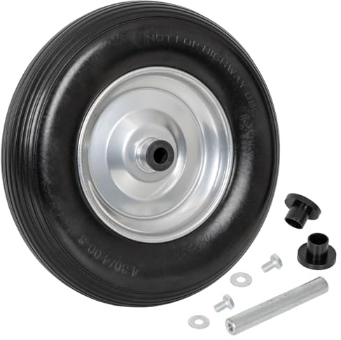 Pannensicheres Schubkarren-Ersatzrad Ø 40cm, schwarz, inkl. Achse