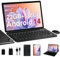 Tablette Android 14 Tablette 10 Pouces 22Go RAM + 128Go ROM(2To Extensible), Octa-Core, GMS Tablette Tactile, WiFi 6, 5G Wi-FI, Widevine L1, 8000mAh, GPS, Tablettes avec Clavier+Souris et Cas-Noir