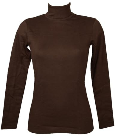 RAGNO Dolcevita Ciclista Donna Maglia Manica Lunga Caldo e soffice Cotone bio Articolo D274AK BIO Cotton Dolcevita, A75 Chocolate Torte, 5 - Quinta