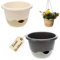 GarPet Blumentopf hängend Blumenampel Hängetopf Hängeampel Hängender Blumentopf Hängeblumentopf Outdoor inkl. Wasserspeicher Kette (Elfenbein, 30 cm)