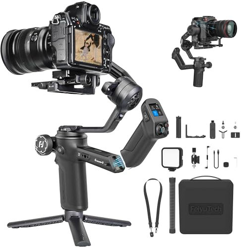 FeiyuTech SCORP 3 KIT, Stabilizzatore Fotocamera 3 assi per Canon/Sony/Panasonic/Nikon/Fujifilm, Carico utile di 5.51lbs, Controllo Bluetooth, Riprese verticali native,Schermo Tattile