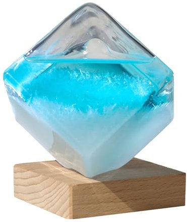 Prévisions en verre tempête pour la décoration intérieure - Baromètre à cristaux liquides cubiques pour prévisions météorologiques | Décoration de bureau en verre pour bureau, salon