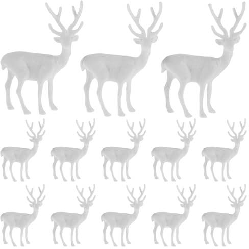 BESPORTBLE 20pcs Christmas Elk Figurines Micro Scenery Decor - Tiny Reindeer Figures Deer Ornaments Miniature Reindeer Figurines for Xmas Sand Table
