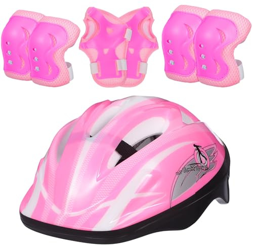 FUNOMOCYA Set de Protection pour Garçon Fille Casque Trottinette et Patinage avec Genouillères et Coudières Équipement de Sécurité pour Roller Skate et Vélo Adapté Garçon Fille
