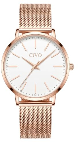 CIVO Montre Femme Business Analogique: Cadran Minimaliste Grand Format 38mm | Montre Habillée Chic - Cadeaux Élégants pour Femmes Actives - Anniversaire & Saint-Valentin