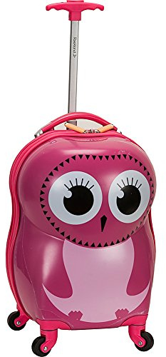 Rockland Jr. Kids' My First Hardside Spinner Luggage, Telescoping Handles, Owl, Carry-On 19-Inch