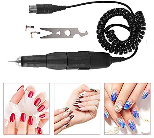 Pulidor de Uñas Kit Manija de taladro para uñas Profesional para Manicura y Pedicura eléctrica del taladro del clavo (35000 RPM)(Black)
