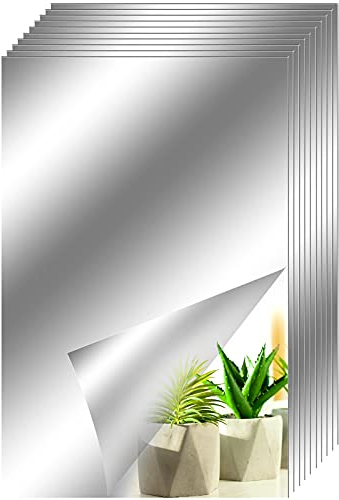 10 x Spiegel Wandaufkleber selbstklebend Mosaikfliesen PET Heimdekoration Spiegel Dekoration Wandbehandlungen für Badezimmer 23 x 15 cm