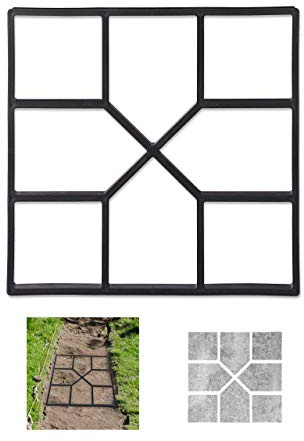 5 x betongformar i set, formsättningsform för att hälla själv, gjutform för gångbanor, 40 x 40 cm, robust plast, svart