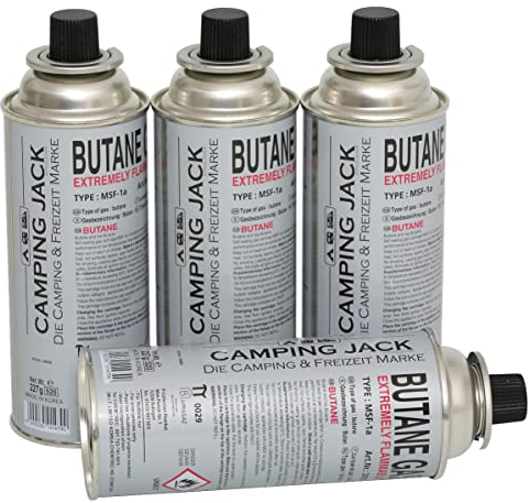 INVIDA Camping Jack Gaskartuschen 227g MSF- 1a Butan Gaskartusche f. Gaskocher, Gasheizung, Gasbrenner, Lötbrenner (28 Stück)