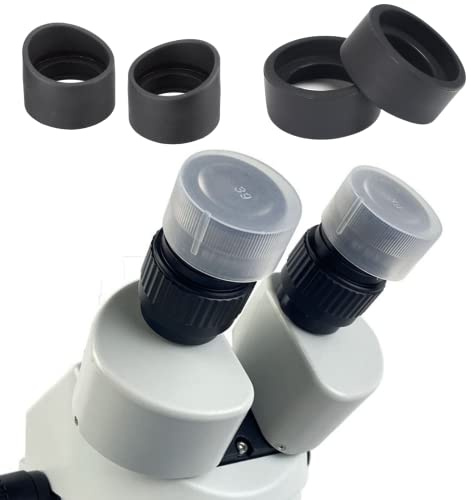 Gringoo 2 Sets Microscope Eyepiece Cover + Dust Free Cover, Rubber & Plastic, 34mm & 39-42mm, Binocular Trinocular, LED, 40x Magnification, Microscope Accessories