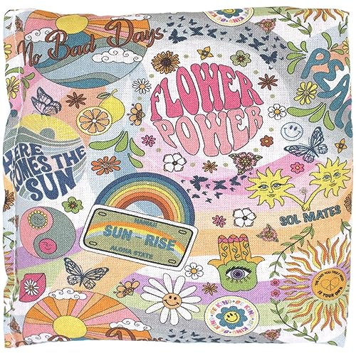 Cojín de semillas 12x12cm (algodón orgánico Flower-Power) | Saco térmico | Cojín de semillas | Pepitas de uva