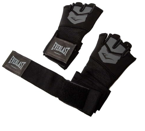 Everlast Prospect Vendas Rápidas de Boxeo para Niño (Negro/Gris) S/M