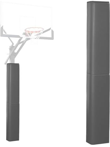 VANCL Basketball Pole Padding Heavy-Duty Square Pole Pads Square Basketball Mat Durable Basketball Post Padding Square UV-Resistant Square Pole Pads for Protection Grey(Fit 8''x8'' Pole)