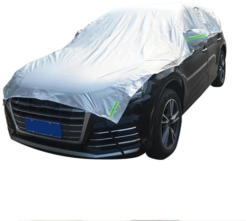 Halbgarage für Auto, Auto Halbgarage Abdeckung Winter, 210D Oxford Outdoor Autoabdeckung, Wasserdicht, Schnee-, EIS-, Frost- und Staubschutz für Limousinen und SUVs (SUV)