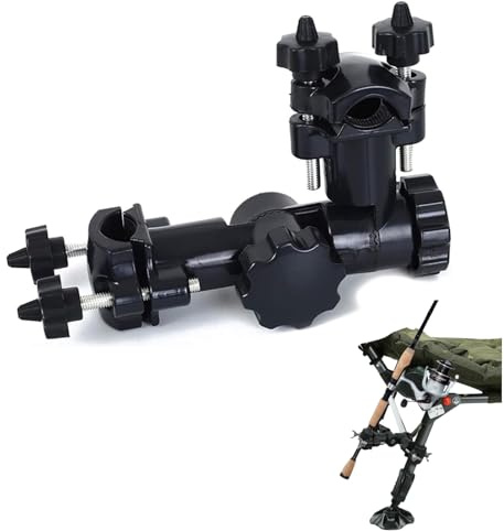 Hominas Porte-Canne à Pêche et Support Rotatif 360 Degrés Support de Parapluie Universel en Plastique pour Caisse de Pêche à Réglage Rapide pour Fixer La Canne à Pêches et Le Parapluie