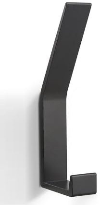 Zeawavsl Garderobenhaken 6 Stück, Haken für Akustikpaneele, Unsichtbare Schrauben, Moderne Garderobenleiste in Schwarz - Ideal für Jacken, Mäntel, Kleidung, Schals, Handtaschen und Mehr (Black)