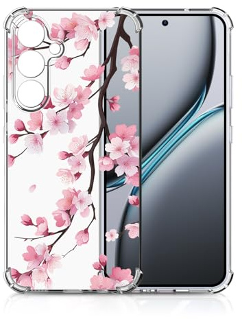 Xkladz Coque Transparente pour Samsung Galaxy A16 5G/4G, Silicone TPU Bumper Housse pour Filles Femmes Garçons, Motif Floral Anti-Choc HD Clair Étui Protection Case pour Samsung A16, Sakura