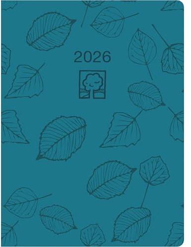 Zettler Taschenkalender 1T/1S türkis Blauer Engel 2026 – Timer 10 × 14 cm, 1 Tag pro Seite, Recyclingpapier, nachhaltig zertifiziert