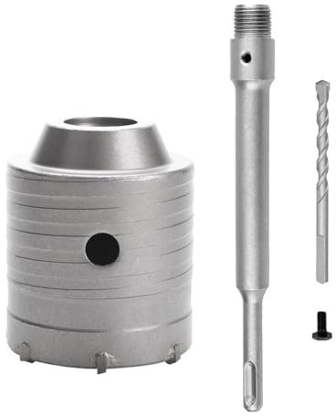 Sierra de corona for hormigón con vástago SDS Plus de 200 mm, broca de núcleo de pared de 60 mm con dientes de carburo de tungsteno for ladrillo, piedra y cemento.