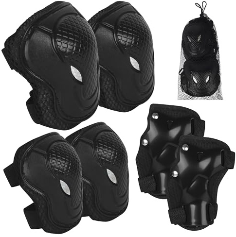 6 Pièces protection roller enfant, Protection enfant velo, Coudières et Protège-Poignets pour Enfants de 3 à 12 Ans, protection roller Enfant fille Adapté au patinage en plein air et au cyclisme