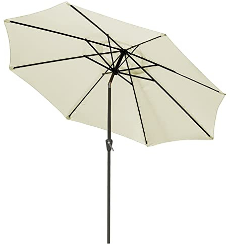 Garden Parasols Parasol 106 pulgadas Mercado del mercado del patio, paraguas para jardín con función de inclinación, protección solar para el paraguas al aire libre sin base para al aire libre