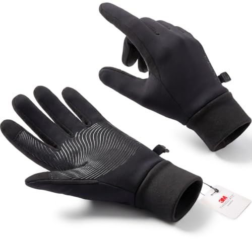 AOPREL Gants Homme & Femme - Gants Thermiques Anti-Vent, Tactiles et Chauds, Antidérapants pour Vélo, Randonnée, Running, Conduite et Sports d'Extérieur