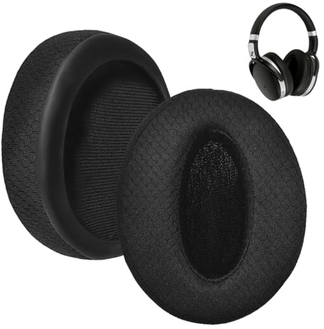 1 Paio Cuscinetti Auricolari di Ricambio per Sennheiser HD4.50, HD4.50BT, HD 4.50BTNC, HD4.50SE, HD4.40BT, HD4.30G, HD4.20S, HD458BT, HD450, HD 450BT, HD400S, HD350BT, HD300 (Maglia Nera)