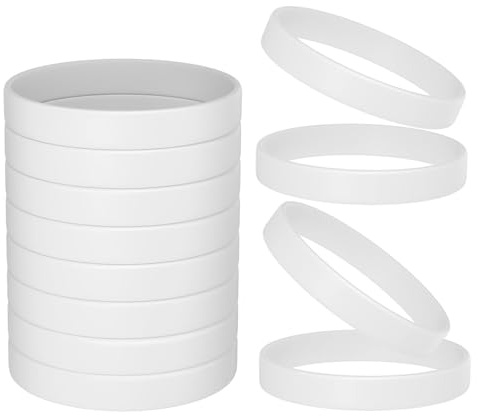SHINEOFI 50 St silikonarmband Party Favor Armband stretch silikon armband evenemangshandledsband silikonband White