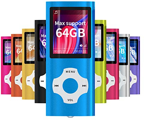 Mymahdi Reproductor portátil MP3 / MP4, Azul Oscuro con Pantalla de 1,8 Pulgadas de LCD y Ranura para Tarjetas Memory Card, Tarjeta de 128 GB de Memory Card de Alta compatibilidad TF
