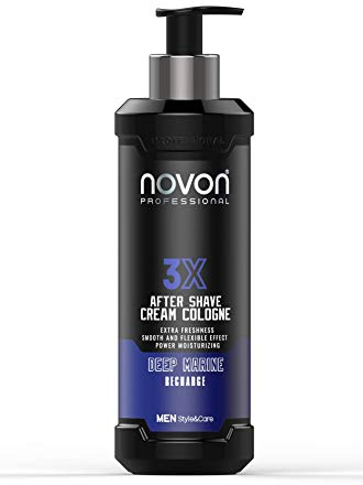 3 x Novon Professional 3X Aftershave Cream Cologne - Deep Marine - 400ml - Rasur Creme - Kölnisch Wasser Creme nach der Rasur