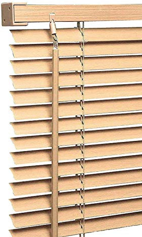 My Home Store PVC window Venetian Blind Blinds Easy Fit Trimmable Fittings Window Treatment Shutter Twist Open Close (Natural-Wood Grain Effect, 180cm wide (70.86) x 150cm Drop)