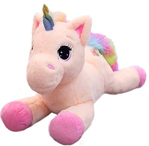 Georgie Porgy Peluche Licorne en Velours pour Enfants Peluche Animal Cadeaux d'anniversaire pour Filles (15'' Licorne Rose)