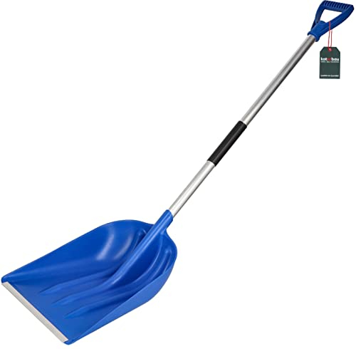 KOTARBAU® Pelle À Neige 36 cm avec Manche en Aluminium Pelle en Plastique Renforcé avec Raccords en Métal avec Manche Ergonomique Pelle À Grains Bleu 136 cm