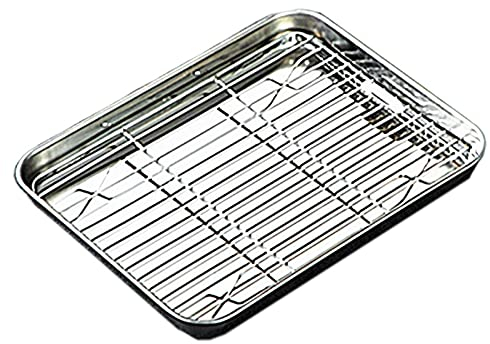 Plateau De Refroidissement du Four Plateau De Plaque De Cuisson avec Ensemble De Grilles Amovibles Plateau De Refroidissement en Acier Inoxydable pour Four Plateau De Barbecue Grille De Refroidissem