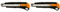 Fiskars Cuttermesser mit Metallführung, 18 mm, Orange/Schwarz, 1003749 (Packung mit 2)